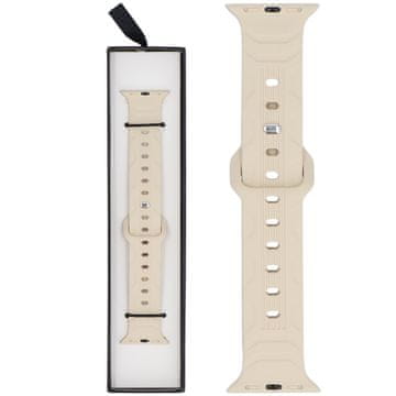 Silikonski pašček Wave Almond Cream za pametno uro Apple Watch 38/40/41 mm kremno bež