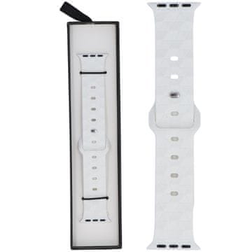 Silikonski pašček Rhombille bele barve za Apple Watch 38/40/41 mm bele barve