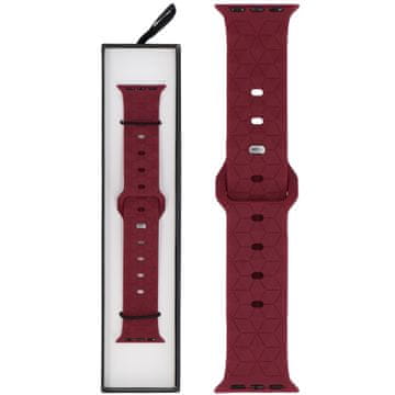 Silikonski pašček Rhombille Burgundy za pametno uro Apple Watch 38/40/41 mm Burgundy