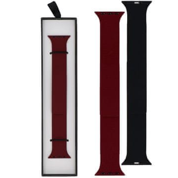 silikonski gladko zrnat magnetni pašček za pametno uro v bordo črni barvi za Apple Watch 38/40/41 mm