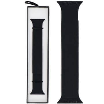 silikonski gladko zrnat magnetni črn pašček za pametno uro za Apple Watch 42/44/45/49 mm črne barve