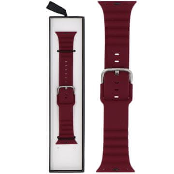 Silikonski pašček Grooved Burgundy za pametno uro Apple Watch 38/40/41 mm Burgundy