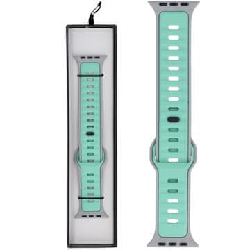 Nov silikonski pašček Retro Future Mint Moon za pametno uro Apple Watch 42/44/45/49 mm, mint siv