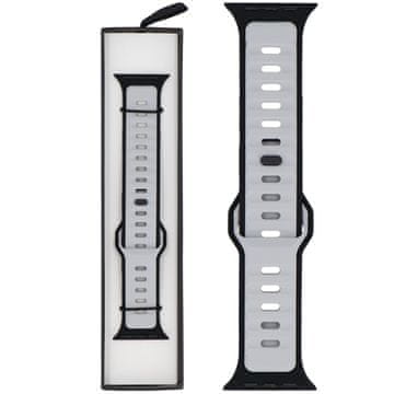 Nov silikonski pašček za pametno uro Retro Future Rocket Grey za Apple Watch 42/44/45/49 mm sivo-črn