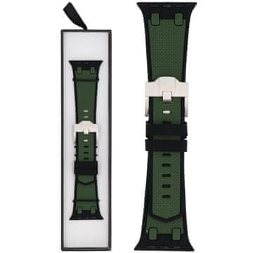 Nov silikonski pašček FiberTouch v temno olivni barvi za pametno uro Apple Watch 42/44/45/49 mm zelene barve
