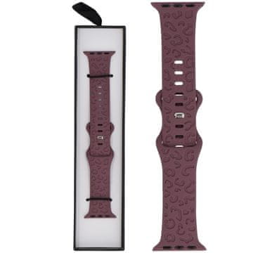 Nov silikonski pašček za pametno uro Leopard Vintage Mauve za Apple Watch 38/40/41 mm Mallow