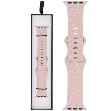 Nov silikonski pašček za pametno uro Leopard Dusty Pink za Apple Watch 38/40/41 mm Pink