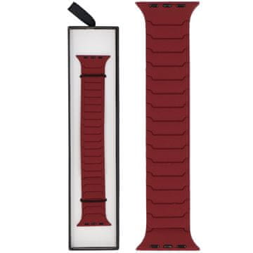 Nov silikonski magnetni pašček za pametno uro ExoStripe v bordo barvi za Apple Watch 42/44/45/49 mm