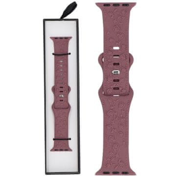 Nov silikonski teksturiran pašček za pametno uro temno vijolične barve za Apple Watch 38/40/41 mm temno vijolične barve
