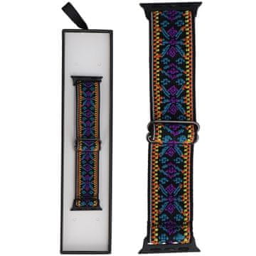 Nov pašček za pametno uro Nylon Nomad Threads Oriental Blooms za Apple Watch 38/40/41 mm vijolično-moder