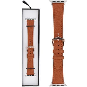 Nov teksturiran usnjen pašček za pametno uro rjave barve za Apple Watch 38/40/41 mm rjave barve