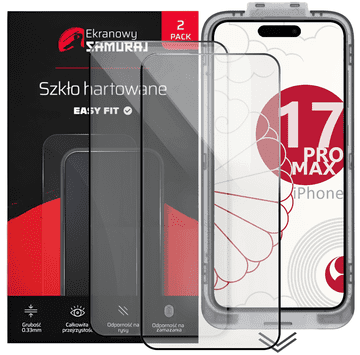 Novo kaljeno steklo Screen Samurai za Apple iPhone 17 Pro Max z okvirjem Easy Fit | 2 kosa