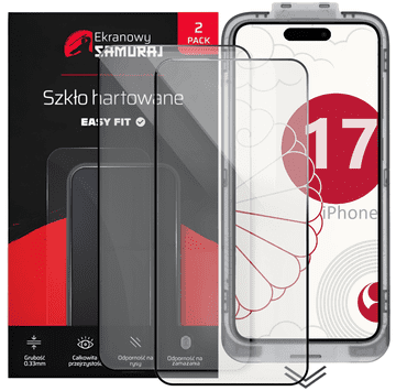 Novo kaljeno steklo Screen Samurai za Apple iPhone 17 z okvirjem Easy Fit | 2 kosa