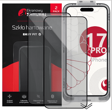 Novo zaščitno steklo Screen Samurai za Apple iPhone 17 Pro z okvirjem Easy Fit | 2 kosa