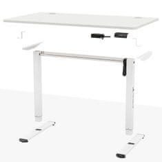 Nova miza WorkBase 1206 z električno nastavitvijo višine in ročaji, 120 x 60 cm, bela