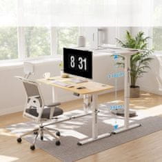 Nova miza WorkBase 1206 z električno nastavitvijo višine in ročaji, 120 x 60 cm, bela