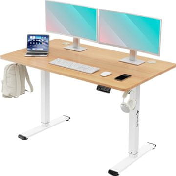 Nova miza WorkBase 1206 z električno nastavitvijo višine in ročaji, 120x60 cm, svetli hrast
