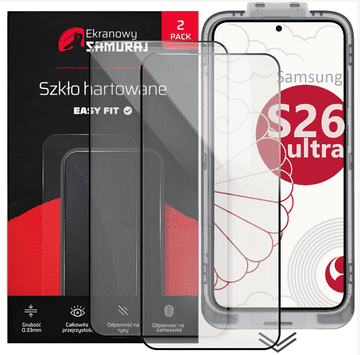 Novo kaljeno steklo Screen Samurai za Samsung Galaxy S26 Ultra z okvirjem Easy Fit | 2-paket