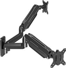 Nov stenski nosilec DuoFlexWall za dva monitorja 13-32", ergonomski, nastavljiv, vrtljiv, TRD-wblk-2AL
