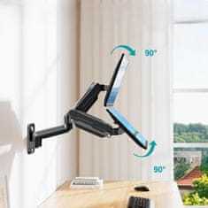 Nov stenski nosilec DuoFlexWall za dva monitorja 13-32", ergonomski, nastavljiv, vrtljiv, TRD-wblk-2AL