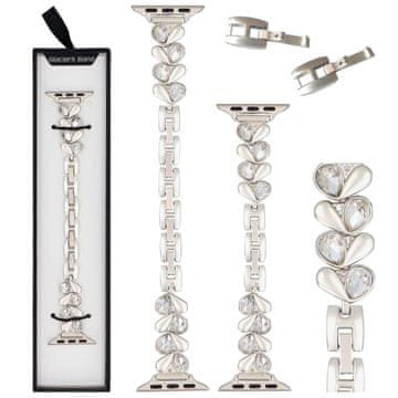 Nova zapestnica Heart Chain srebrna za Apple Watch 38/40/41 mm mat srebrna