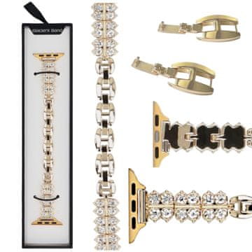 Nova zapestnica Zirconia Clover z verižico v zlati barvi za Apple Watch 38/40/41 mm pametno uro
