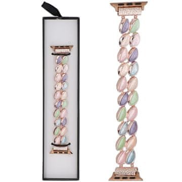 Nova raztegljiva zapestnica Gleam Shell Cotton Candy za Apple Watch 38/40/41 mm, večbarvna