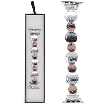 Nova raztegljiva zapestnica Gleam Moons, srebrna, rdečilo za Apple Watch 38/40/41 mm