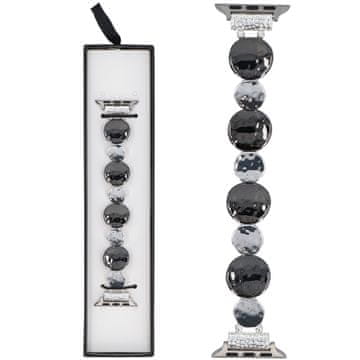 Nova raztegljiva zapestnica Gleam Moons Silver Jet za Apple Watch 38/40/41 mm srebrno-črna