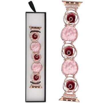Nova raztegljiva zapestnica Gleam Bud Golden Rose za Apple Watch 38/40/41 mm, roza zlata