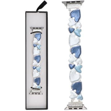 Nova raztegljiva zapestnica Gleam Tender v ledeno modri barvi za Apple Watch 38/40/41 mm, srebrno-modra