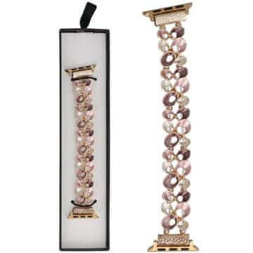 Nova raztegljiva zapestnica Gleam Drops Rose Cappuccino za pametno uro za Apple Watch 38/40/41 mm Gold Cappuccino
