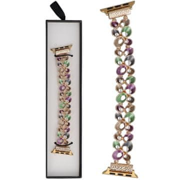 Nova raztegljiva zapestnica Gleam Drops, temna orhideja, za Apple Watch 38/40/41 mm, večbarvna