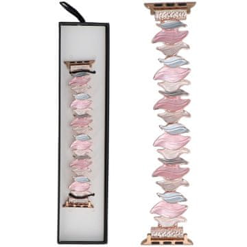 Nova raztegljiva zapestnica Gleam Kiss v barvi čajno roza za Apple Watch 38/40/41 mm roza
