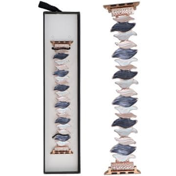 Nova raztegljiva zapestnica Gleam Kiss v barvi oceanskega rumenjaka za Apple Watch 38/40/41 mm modro-roza