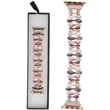 Nova raztegljiva zapestnica Gleam Bow v barvi roza kave za Apple Watch 38/40/41 mm