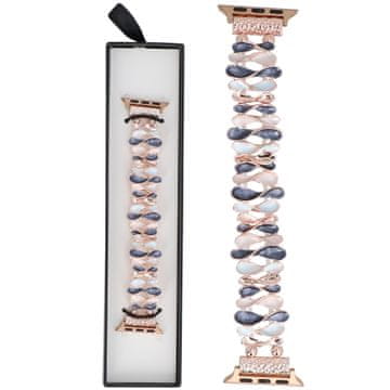 Nova zapestnica Gleam Bow Stretch Ocean Blush za Apple Watch 38/40/41mm modro-roza