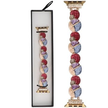 Nova Gleam Vintage raztegljiva zapestnica Lilac Garden za pametno uro za Apple Watch 38/40/41 mm večbarvna