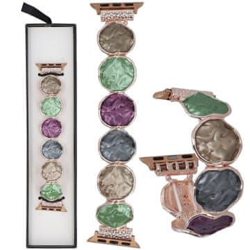 Nova raztegljiva zapestnica Gleam Coin v barvi temne orhideje za Apple Watch 38/40/41 mm, večbarvna