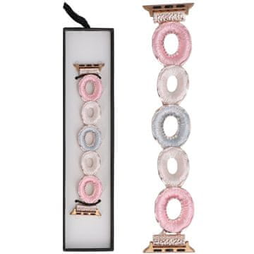 Nova raztegljiva zapestnica Gleam Garden Rose Tea za Apple Watch 38/40/41 mm roza