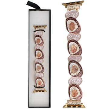 Nova raztegljiva zapestnica Gleam Layered Rose za Apple Watch 38/40/41 mm, roza in kavna