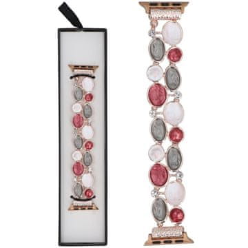 Nova raztegljiva zapestnica Gleam Camellia z vzorcem orhideje in zmrzali za Apple Watch 38/40/41 mm, večbarvna