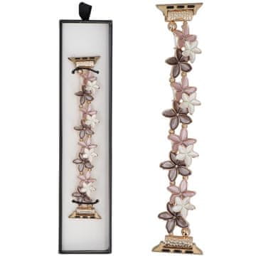 Nova raztegljiva zapestnica Gleam Jasmine, roza kava, za Apple Watch 38/40/41 mm, zlata-rožnato-rjava