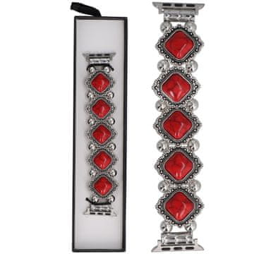 Nova raztegljiva zapestnica Vintage Stones Marble Crimson Red za Apple Watch 38/40/41mm rdeča