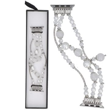Nova zapestnica Triple Strand Beaded z obeski iz belega bisera za Apple Watch 38/40/41 mm