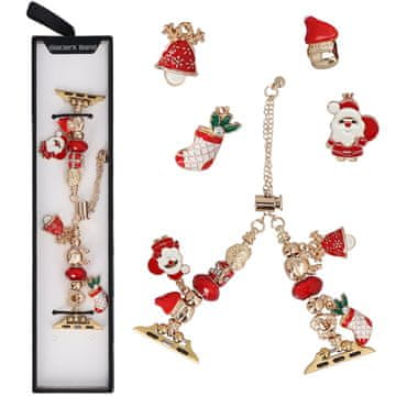 Nova zapestnica Slider Clasp Winter Charm s božično rdečo zaponko za Apple Watch 38/40/41 mm zlata