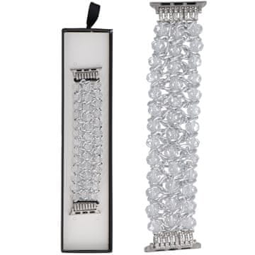 Nova raztegljiva zapestnica Sparkling Crystals Icy Silver za Apple Watch 38/40/41 mm srebrna