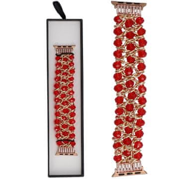 Nova raztegljiva zapestnica Sparkling Crystals Viper Red za Apple Watch 38/40/41 mm rdeča