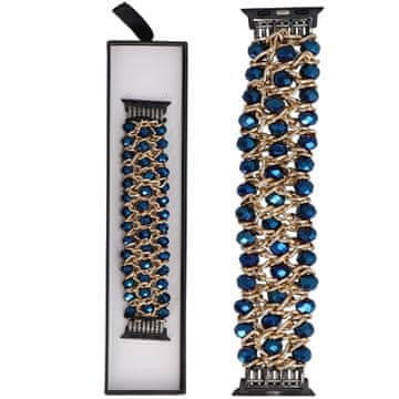 Nova raztegljiva zapestnica Sparkling Crystals Imperial Blue za Apple Watch 38/40/41 mm modra