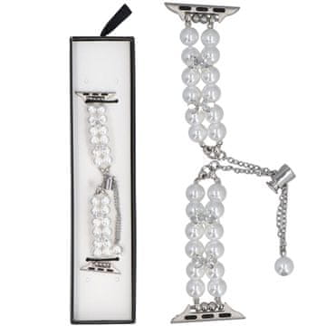 Nova zapestnica Slider Clasp Pearl Glow bela za Apple Watch 38/40/41 mm pametna zapestnica